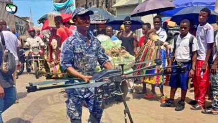 BREAKING: Sierra Leone Police Test Teargas Drone…
